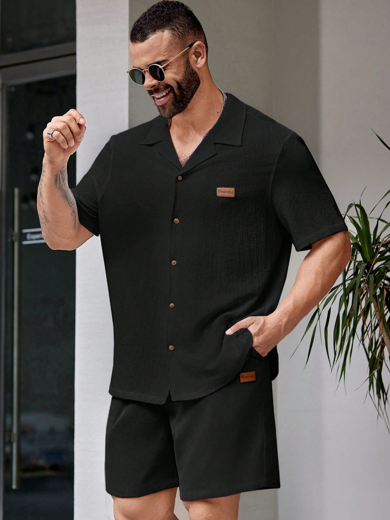 Ensemble chemise manches courtes pour homme et short