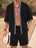 Ensemble deux pièces pour homme, Cardigan kimono ample à bordure contrastée et short à cordon de serrage.